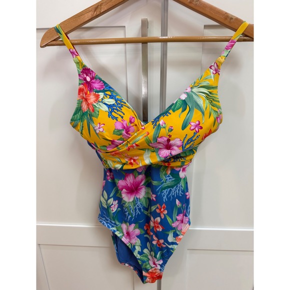 Tommy Bahama Other - Tommy Bahama Isola Vita Twist Front One Piece Swimsuit Palace Blue SS300530 6